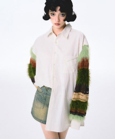 Knit Sleeve Blouse